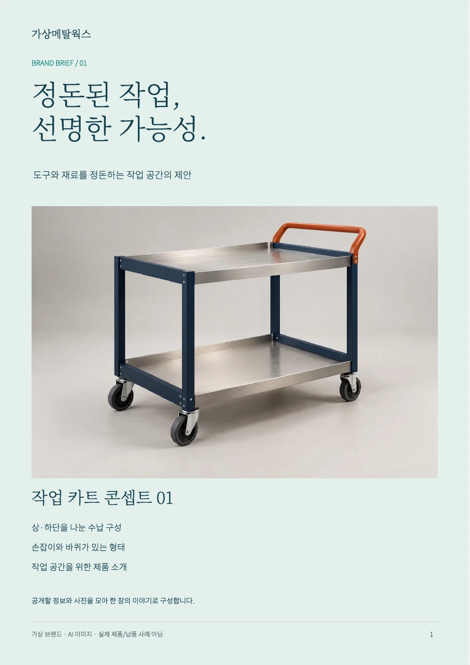 산업재 리플렛·기업소개자료 실제 합성 산출물 화면